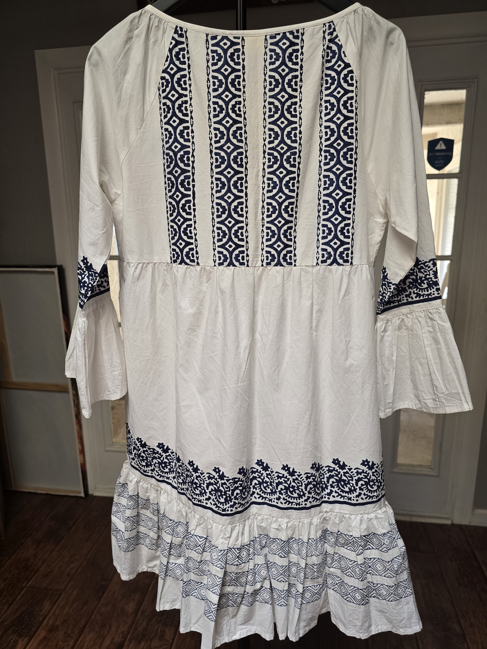 Roller Rabbit White Tunic with Navy Pattern - Picture 6 of 6